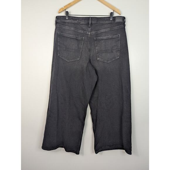 NWT American Eagle Strigid Super High Rise Ultra Wide Leg Jean in Charcoal - Picture 5 of 9